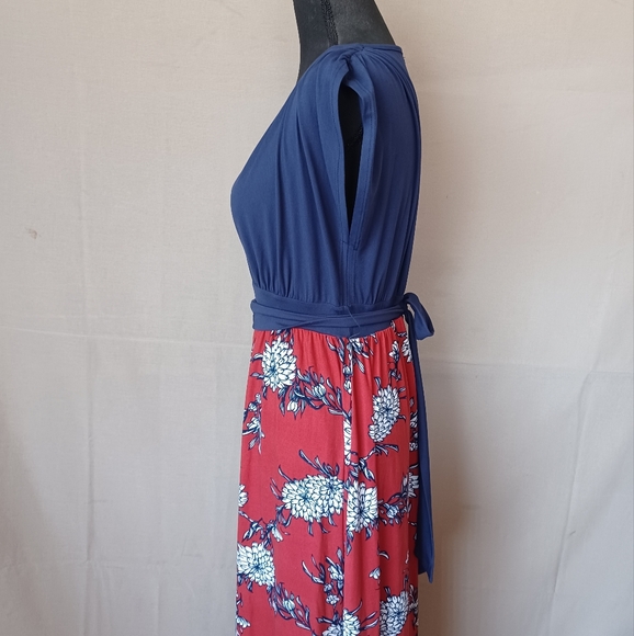HPx2•Expected Floral Navy Maternity MaxiDress - Picture 5 of 9
